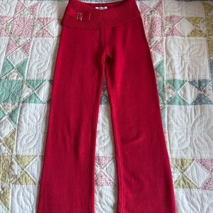 Fleur Cloud Knit Low Rise Pants - Lovebug Red